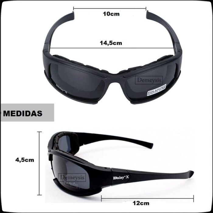 oculos militar tatico polarizado 3 lentes uv400 daisy x7