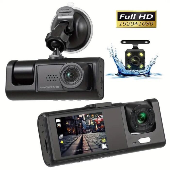 camera de seguranca veicular 3 em 1 dianteira e traseira 1080p hd 64gb dashvision soutipoa