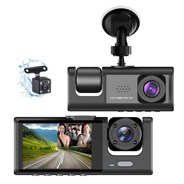 camera de seguranca veicular 3 em 1 dianteira e traseira 1080p hd 64gb dashvision soutipoa