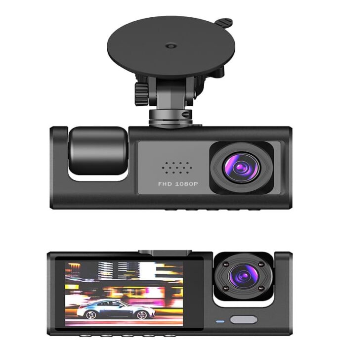 camera de seguranca veicular 3 em 1 dianteira e traseira 1080p hd 64gb dashvision soutipoa