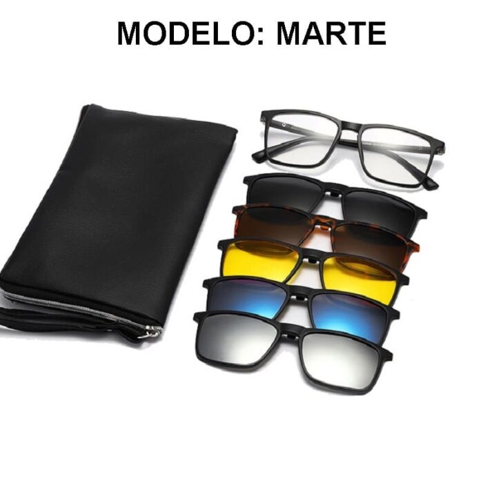 oculos magnetico de sol e noturno armacao 6 em 1 lente polarizado uv400 masculino e feminino univerglass soutipoa