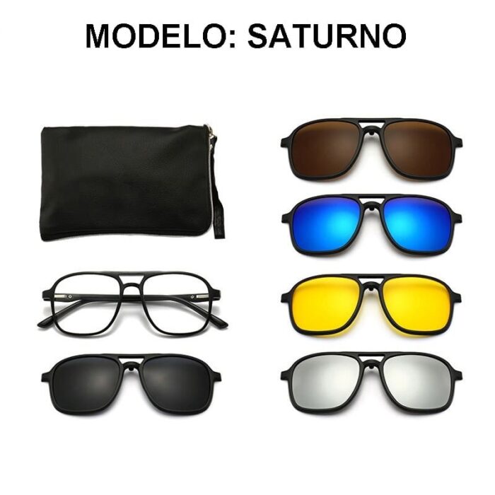 oculos magnetico de sol e noturno armacao 6 em 1 lente polarizado uv400 masculino e feminino univerglass soutipoa